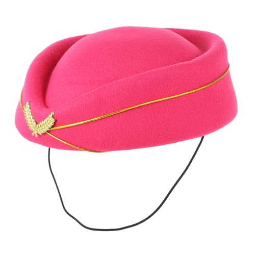 SOPOTUTU Flughafen Stewardess Hut Elegante Kostüm Mütze für Damen für Partys Cosplay und Dekoration Stilvolles Design Leuchtendem Rosa SOPOTUTU Flughafen Stewardess Hut Elegante Kostüm Mütze für Damen für Partys Cosplay und Dekoration Stilvolles Design Leuchtendem Rosa von SOPOTUTU
