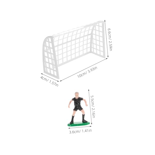 SOPOTUTU Fußball Tortenfiguren aus Kunststoff Miniatur Fußballspieler und Tor Deko für Fußball Mottoparty Geburtstagsdeko Jungen Lebensechte Cupcake Toppers Fußballfeld Gestaltung von SOPOTUTU