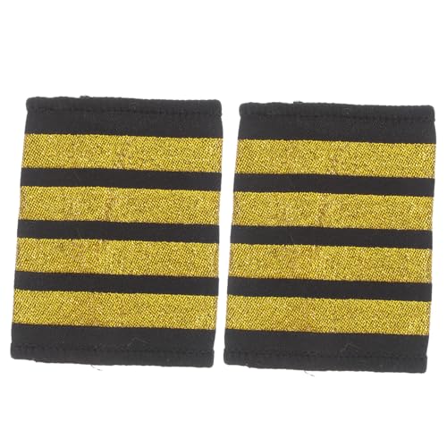 SOPOTUTU Goldene Schulterklappen Epauletten für Piloten Kostüm Sichere Airline Uniform Zubehör für Rollenspiel Bequeme Passform Vielseitig für Bühne und Party SOPOTUTU Goldene Schulterklappen Epauletten für Piloten Kostüm Sichere Airline Uniform Zubehör für Rollenspiel Bequeme Passform Vielseitig für Bühne und Party von SOPOTUTU