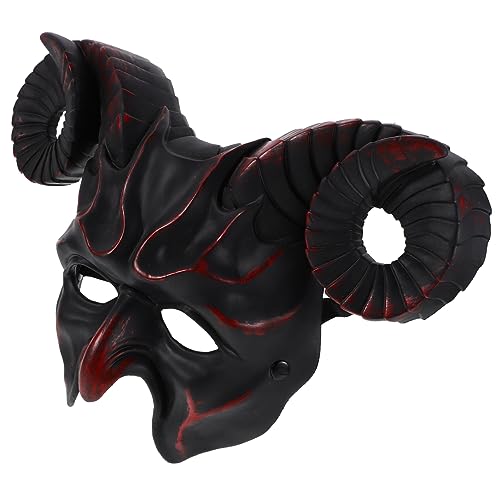 SOPOTUTU Gruselige Hornmaske für Halloween und Karneval Dekorative Party Maske aus Robustem PU Elastisch Leicht und Angenehm zu Tragen für Cosplay und Kostümpartys SOPOTUTU Gruselige Hornmaske für Halloween und Karneval Dekorative Party Maske aus Robustem PU Elastisch Leicht und Angenehm zu Tragen für Cosplay und Kostümpartys von SOPOTUTU