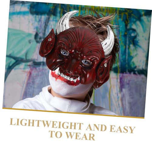 SOPOTUTU Halbgesichtsmaske Rote Dämonenmaske mit Hörnern Halloween Maske für Erwachsene und Jugendliche Elastisches Band Verstellbar Realistische für Cosplay Kostümparty SOPOTUTU Halbgesichtsmaske Rote Dämonenmaske mit Hörnern Halloween Maske für Erwachsene und Jugendliche Elastisches Band Verstellbar Realistische für Cosplay Kostümparty von SOPOTUTU