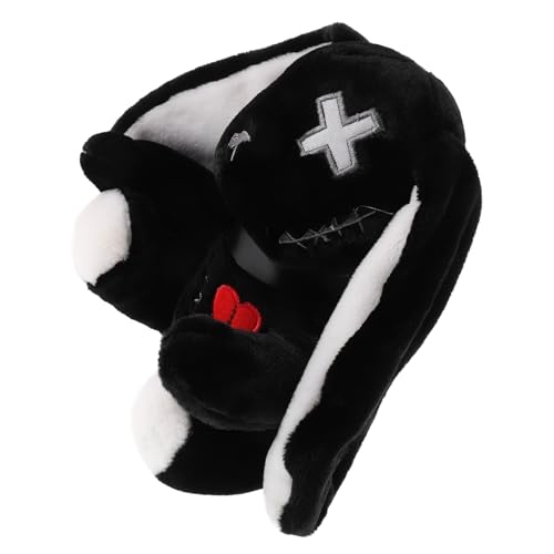 SOPOTUTU Halloween Gothic Plüschtier Hase Niedliches Kuscheltier mit Großen Ohren Süße Halloween Deko und Weiches Stofftier für Sofa Bett Tisch Originelle Sammlerfigur von SOPOTUTU