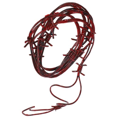 SOPOTUTU Halloween Party Dekoration Rote Kunststoff Stacheldraht Girlande Deko für Haus Bar Laden Mall Sicheres Fake Barbed Wire Requisite für Gruselige Halloween Stimmungsaufheller SOPOTUTU Halloween Party Dekoration Rote Kunststoff Stacheldraht Girlande Deko für Haus Bar Laden Mall Sicheres Fake Barbed Wire Requisite für Gruselige Halloween Stimmungsaufheller von SOPOTUTU