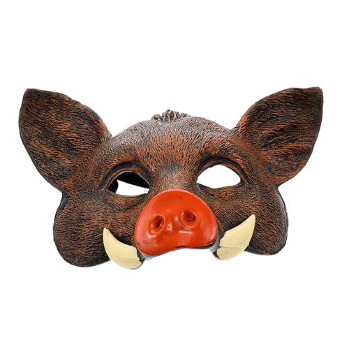 SOPOTUTU Halloween Wildschwein Maske PU Tiermaske für Kostüm Cosplay Party Dekoration Halloween Karneval Maskerade für Erwachsene und Outdoor Gebrauch Realistisch und Detailreich von SOPOTUTU