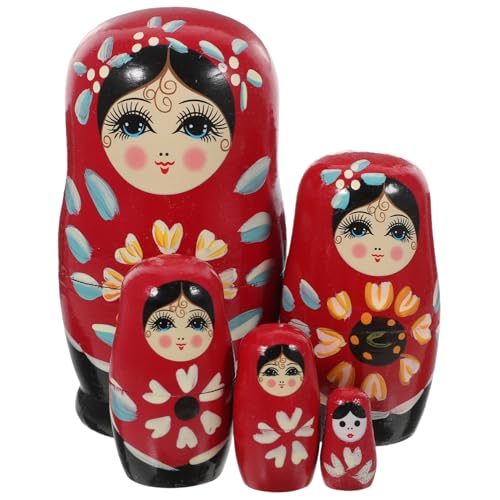 SOPOTUTU Handgefertigte Teilige Russische Holzpuppen mit Handbemaltem Design Bunte Nesting Dolls als Dekoratives Lernspielzeug für Originelles SOPOTUTU Handgefertigte Teilige Russische Holzpuppen mit Handbemaltem Design Bunte Nesting Dolls als Dekoratives Lernspielzeug für Originelles von SOPOTUTU