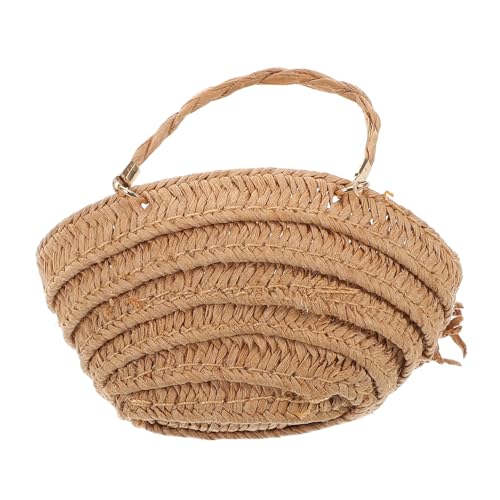 SOPOTUTU Handgewebte Korbtasche für Puppenhaus Praktische Aufbewahrung im Boho Stil für Puppenzubehör und Szenen für Kreative Deko von SOPOTUTU