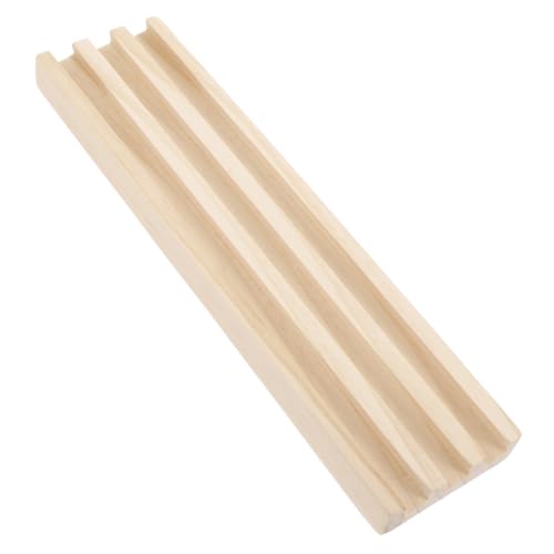 SOPOTUTU Holz Domino Ständer mit Rutschfester Basis Organizer für Domino spielsteine und Spielkarten Stabiler Kiefernholz Halter für Brettspiele und DIY Spielzubehör von SOPOTUTU