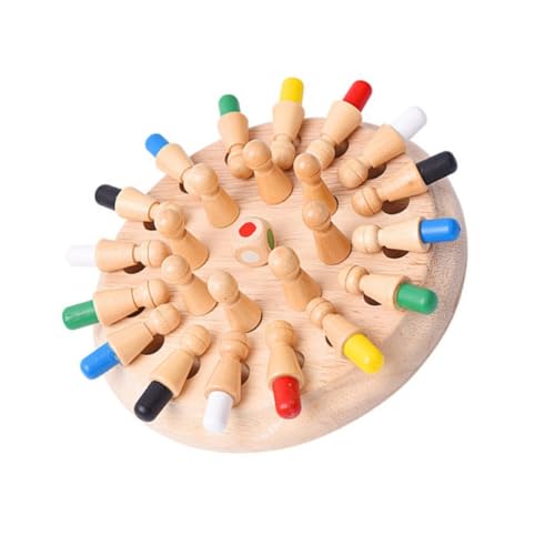 SOPOTUTU Holz Memory Schachspiel Lernspielzeug Glatte Oberfläche Sicher Pädagogisch Gedächtnistraining Ab Jahren Holzbrettspiel Interaktives Denkspiel von SOPOTUTU