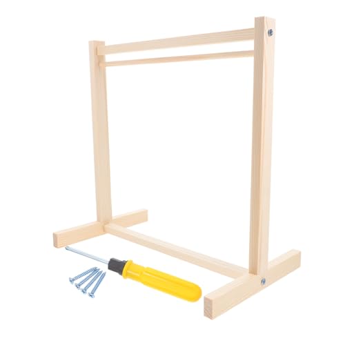 SOPOTUTU Holz Puppenkleiderständer Miniatur Einlagig mit Schraubwerkzeug Robuster Puppenkleiderbügel Organizer für Puppenhaus Stabile Garderobe zur Aufbewahrung und Dekoration von SOPOTUTU Holz Puppenkleiderständer Miniatur Einlagig mit Schraubwerkzeug Robuster Puppenkleiderbügel Organizer für Puppenhaus Stabile Garderobe zur Aufbewahrung und Dekoration von von SOPOTUTU