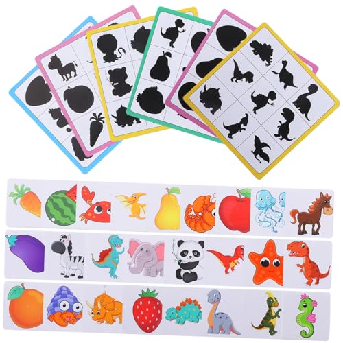 SOPOTUTU Holz Puzzlespiel für Pädagogisches Lernspielzeug mit Tier und Schatten Matching Robustes Kindersicheres Holzspielzeug für Vorschulkinder Fördert Frühe Kognitive Entwicklung und von SOPOTUTU