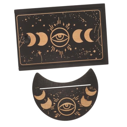SOPOTUTU Holz Tarotkartenbox mit Deckel und Ständer Leichte Robuste Aufbewahrungsbox für Standard Tarot Karten Divinatorisches Zubehör Platzsparend Langlebig Kompatibel mit Verschiedenen von SOPOTUTU