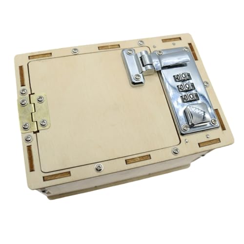 SOPOTUTU Holz passwortbox DIY Mechanische Zahlenschloss Quadratische Holz Box für Sicherer Aufbewahrungskasten Fördert Logisches Denken und Feinmotorik Personalisierbares Puzzle von SOPOTUTU