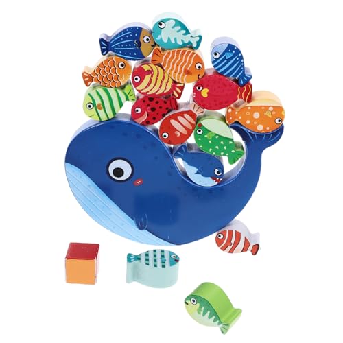 SOPOTUTU Holzbausteine Tier Formen Balancespiel Lernspielzeug für Kleinkinder Interaktives Stapelspiel mit Glatter Oberfläche und Farbenfrohem Design zur Frühkindlichen von SOPOTUTU