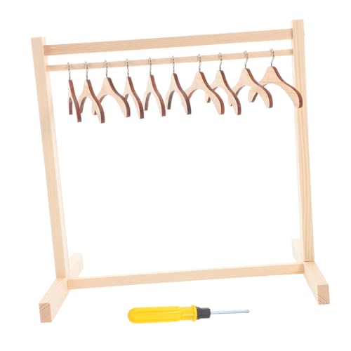 SOPOTUTU Holzpuppen Kleiderständer Stabiler Miniatur Puppenkleiderhalter mit Höhe Schraubwerkzeug und Holzkleiderbügel für Puppenhaus und Kleidungsorganisation SOPOTUTU Holzpuppen Kleiderständer Stabiler Miniatur Puppenkleiderhalter mit Höhe Schraubwerkzeug und Holzkleiderbügel für Puppenhaus und Kleidungsorganisation von SOPOTUTU