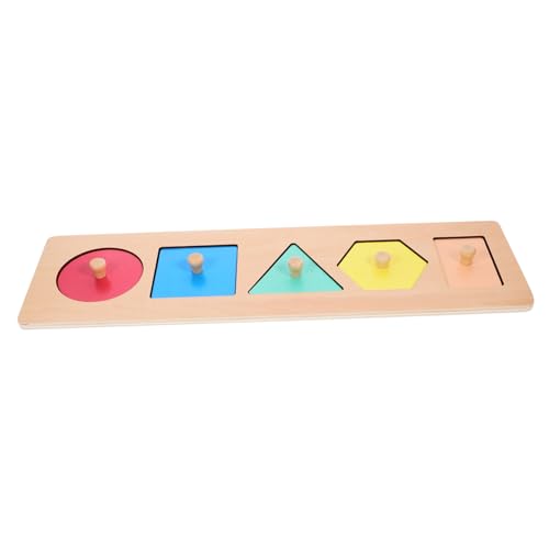 SOPOTUTU Holzpuzzle Montessori Geometrische Formen für Kleinkinder Einfaches Steckspiel zur Farb Formerkennung Kinderfreundliches Glattes Holzmaterial Eltern Junge Mädchen Lernspiel von SOPOTUTU