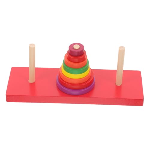 SOPOTUTU Holzpuzzle Stapelturm Buntes Montessori Lernspielzeug für Farb und Größenerkennung aus Robustem Holz Fördert Kreativität und Hand Auge Koordination Geschenkidee von SOPOTUTU