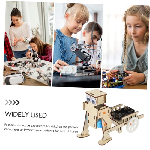 SOPOTUTU Holzroboter Bausatz DIY Wissenschaftliches Experimentierspielzeug Technik Labor Lernspielzeug Eltern Junge Mädchen zusammenarbeit und Technologieverständnis von SOPOTUTU