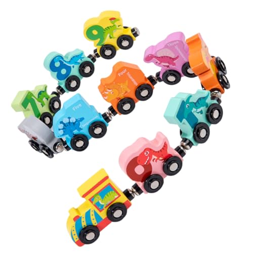 SOPOTUTU Holzspielzeug Dinosaurier Zug Set für Kleinkinder Langlebiges Lernspielzeug mit Tiermotiven Fördert Hand Auge Koordination und Kreativität Kompakt und Tragbar für Jungen und von SOPOTUTU