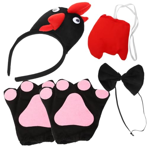 SOPOTUTU Huhn Kostüm Set Teilig mit Stirnband Fliege und Niedliches Tierkostüm für Mädchen und Jungen Geeignet für Ostern Tierpartys Halloween und Festzubehör SOPOTUTU Huhn Kostüm Set Teilig mit Stirnband Fliege und Niedliches Tierkostüm für Mädchen und Jungen Geeignet für Ostern Tierpartys Halloween und Festzubehör von SOPOTUTU