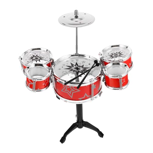 SOPOTUTU Jazz Schlagzeug Set Mini Trommel Kit für Kleinkinder Musikinstrument mit Vielseitigen Klangeffekten und Realistischem Design zur Frühen Musikalischen von SOPOTUTU