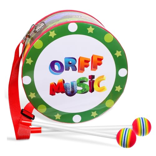 SOPOTUTU Kindertrommel mit Drumsticks Kreatives Musikinstrument für Kleinkinder Tragbare Marschtrommel mit Schultergurt Fördert Musikalisches Talent und Kreativität Perfektes von SOPOTUTU