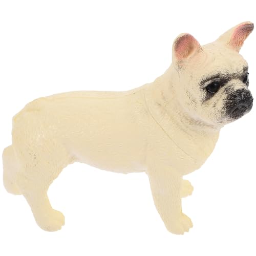 SOPOTUTU Kleine Welpendekoration Party Neuheit Hundefigur Kleine Bulldoggen Skulptur Simulierte Haustierhundefiguren Gartentierstatue Realistisches Hundemodell Miniatur Weißes von SOPOTUTU