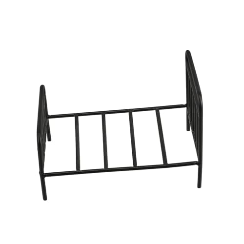 SOPOTUTU Kleiner Bettblumentopfstand Metallpflanzenständer Kleines Hausbett Minature Dinge Puppenhaus-metallbett Dekoratives Puppenbett Miniaturbett Für Puppenhaus Winzige Möbel Eisen Black von SOPOTUTU