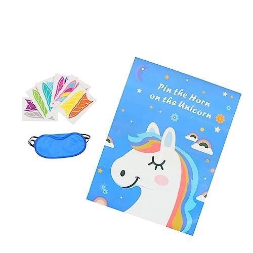 SOPOTUTU Kreatives Einhorn Partyspiel für Kindergeburtstag Einzigartiges Unicorn Sticker Spiel Spaßiges Geburtstagsdeko für Mädchen und Kinderzimmerdekoration von SOPOTUTU