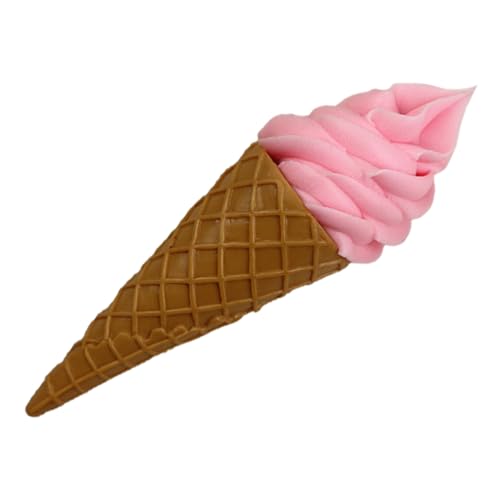SOPOTUTU Künstliche Eistüte Deko Modell Eisdiele Party Favor Realistisches Langlebiges Eiscreme für Fotografie Laden und Heimdekoration Kindgerechtes Lernspielzeug Rosa von SOPOTUTU