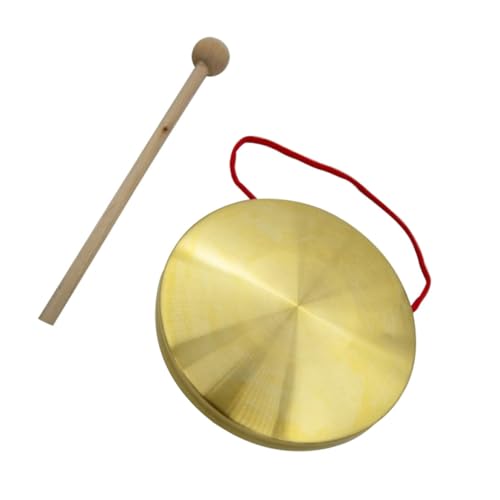 SOPOTUTU Kupfer Gong mit Schlägel Percussion Instrument Hand Gong für Orff Musikspielzeug Lautes Klangspielzeug für Fest Party Bühne von SOPOTUTU