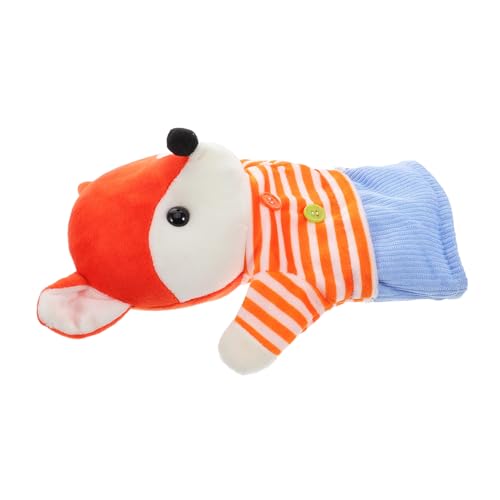 SOPOTUTU Kuschelige Fuchs Handpuppe aus Plüsch für Liebevoll Gestaltetes Cartoon Tier Interaktives Eltern Junge Mädchen zum Geschichtenerzählen und Rollenspiel für Familienzeit von SOPOTUTU