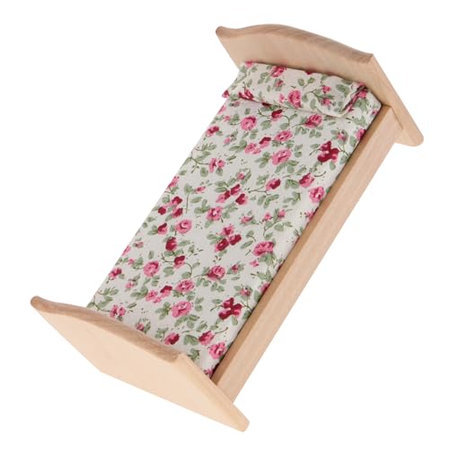 SOPOTUTU Maßstab DIY Kinderzimmer Möbel Langlebiges Bett Ornament für Puppenstube Wohn und Schlafzimmer Dekoration von SOPOTUTU