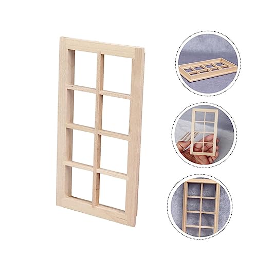 SOPOTUTU Maßstab DIY Puppenhaus Fenster Modell Stabiles Holz Dekoratives Miniaturfenster für Puppenhaus Landschaft Kreatives Bastelspielzeug von SOPOTUTU