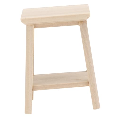 SOPOTUTU Maßstab Holz Mini Möbel für Puppenhaus Langlebiger Miniatur Sitzhocker mit Detailreicher Verarbeitung als Sammlerstück und Dekoration von SOPOTUTU