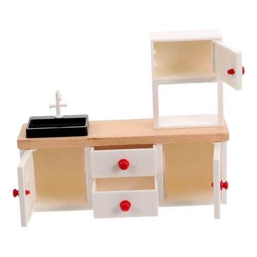 SOPOTUTU Maßstab Holz Möbel Micro Scene Ornament Dekoratives Waschbecken Modell für Badezimmer Küche von SOPOTUTU