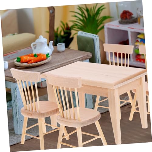 SOPOTUTU Maßstab Kleine Holzstühle im Retro Design Stabile Geruchsfreie Dekoration für Esszimmer Wohnzimmereinrichtung Puppenhaus Zubehör Zufällige Farbe Zufällige Farbe von SOPOTUTU