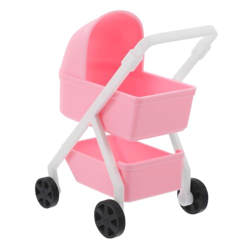 SOPOTUTU Maßstab Realistischer Babywagen Simulation für Puppenhaus Dekoration Mädchen Spielzeugwagen Rosa Kleiner Kinderwagen fürs Rollenspiel SOPOTUTU Maßstab Realistischer Babywagen Simulation für Puppenhaus Dekoration Mädchen Spielzeugwagen Rosa Kleiner Kinderwagen fürs Rollenspiel von SOPOTUTU