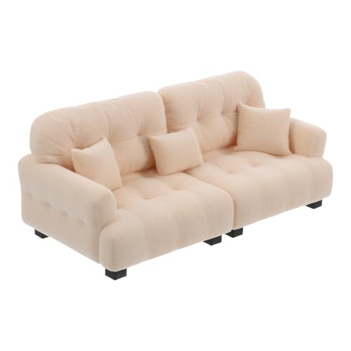 SOPOTUTU Maßstab Weiches Plüsch-Sofa mit Kissen Kleine Möbel für Puppenhaus Spielzimmer Vielseitige Dekoration für Sammler SOPOTUTU Maßstab Weiches Plüsch-Sofa mit Kissen Kleine Möbel für Puppenhaus Spielzimmer Vielseitige Dekoration für Sammler von SOPOTUTU