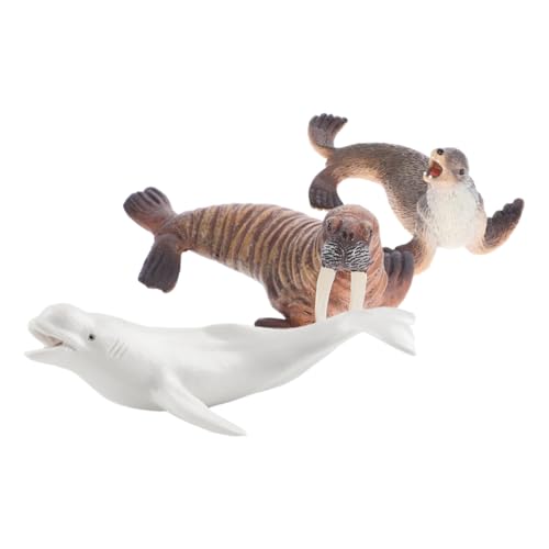 SOPOTUTU Meerestiermodell -Diorama-zubehör Belugawal Tierisches Spielset Tierspielzeug Mini-tierfiguren Zum Verstecken Kleine Meerestierfiguren Walspielzeug Kleine Meerestiere Plastik von SOPOTUTU