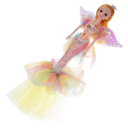 SOPOTUTU Meerjungfrau Puppe Weiches Kleinkindkleid Mädchenpuppe Kleine Süße Figur Wunsch Meerjungfrau Für Mädchen Puppenspielzeug Garn von SOPOTUTU