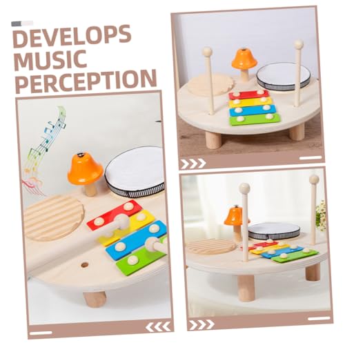 SOPOTUTU Mehrfunktionales Schlagzeug und Xylophon aus Holz Pädagogisches Percussion Musikinstrument für Kleinkinder Fördert Hand Auge Koordination und Motorische Entwicklung Sicher und von SOPOTUTU