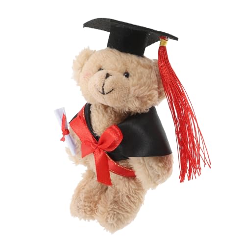 SOPOTUTU Mini Abschlussbär mit Blumenstrauß Plüsch Kuscheltiere für Graduierungsfeiern Süßes für Absolventen Design Erinnerungsstück von SOPOTUTU