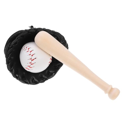 SOPOTUTU Mini Baseball Miniatur Baseballschläger Handschuh Ball Kit Robustes Mini Sportzubehör für Puppenhaus Dekoration für DIY Doll Accessoires von SOPOTUTU