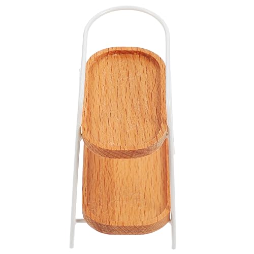 SOPOTUTU Mini-Lagerregal Szene winzig Miniaturen Würfelregal Wohnung für puppenstubenmöbel Dollhouse Furniture bücherregal Mini-Pflanzenständer zartes Miniaturdekor hölzern von SOPOTUTU