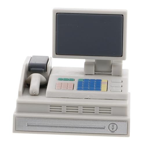 SOPOTUTU Mini Registrierkasse Kassenautomat Kleine Haushaltsgeräte Kleinkind Rollenspiel Requisite Bargeld Miniaturmöbel Miniatur Puppenhauszubehör Lebensmittelladen Spielset von SOPOTUTU