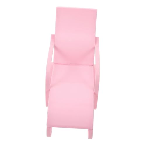 SOPOTUTU Mini-Strandkorb puppenmöbel Mini-Lounge-Sessel Miniatur-Liegemodell Puppenhaus-Loungesessel Mini-Stuhl-Modell Mini-Hausverzierung Plastik Rosa von SOPOTUTU