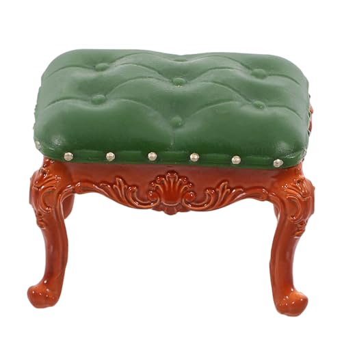 SOPOTUTU Mini Stuhl Mit Rückenlehne Im Retro Stil Für Hocker Miniatur Puppenhausmöbel Kleine Weiße Mädchenstühle Spielzeughaus Mini Stuhlmöbel Rechteckige Dekorationen Simulieren von SOPOTUTU