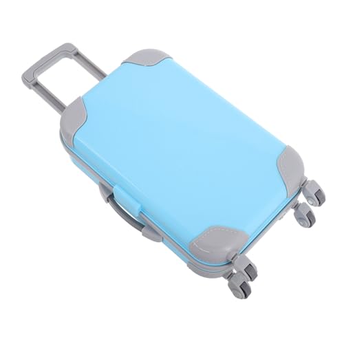 SOPOTUTU Mini-Trolley Minikoffer für Puppen Spielzeugkoffer Mini-Koffer Puppenkoffer Mini-Reisekoffer Puppenhauszubehör Mini Koffer Puppenhaus Kleiner Koffer für Puppen Abs Himmelblau von SOPOTUTU