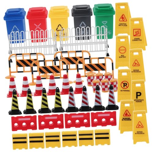 SOPOTUTU Mini verkehrsschilder Spielset mit Realistischen Farben und Verkehrssicherheitszeichen Pädagogisches Lernspielzeug für Verkehrsverständnis und Kreativem Rollenspiel von SOPOTUTU
