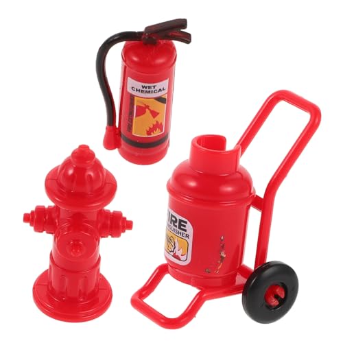SOPOTUTU Miniatur Feuerlöscher mit Hydrant und Gasflasche Realistische Puppenhaus Feuerwehr Dekoration Glatte Oberfläche für Miniatur Landschaften Rc Autos DIY Heimzubehör von SOPOTUTU